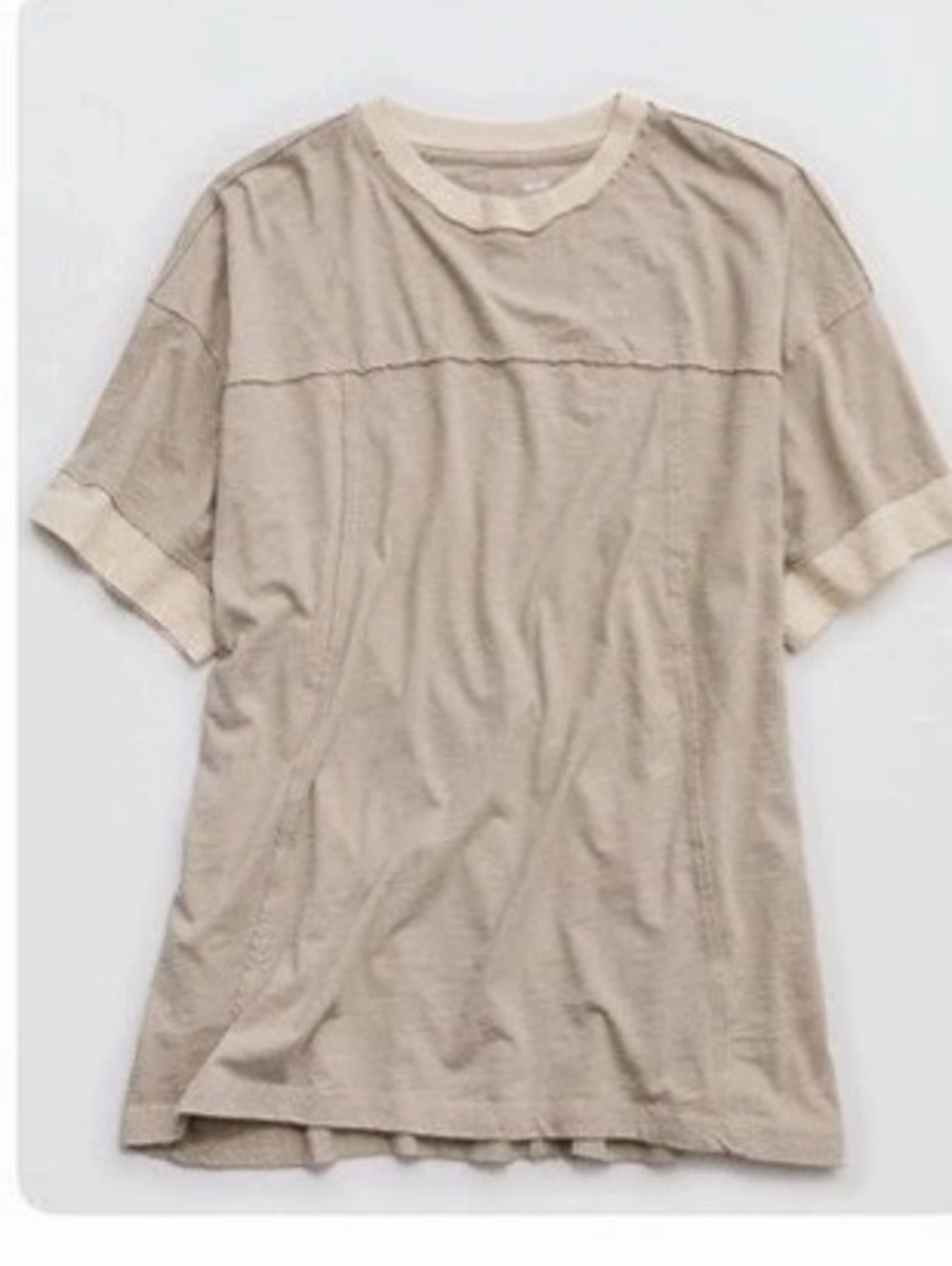 Aerie Crew Oversized Boyfriend T-Shirt Short Sleeve Tee Gray Small